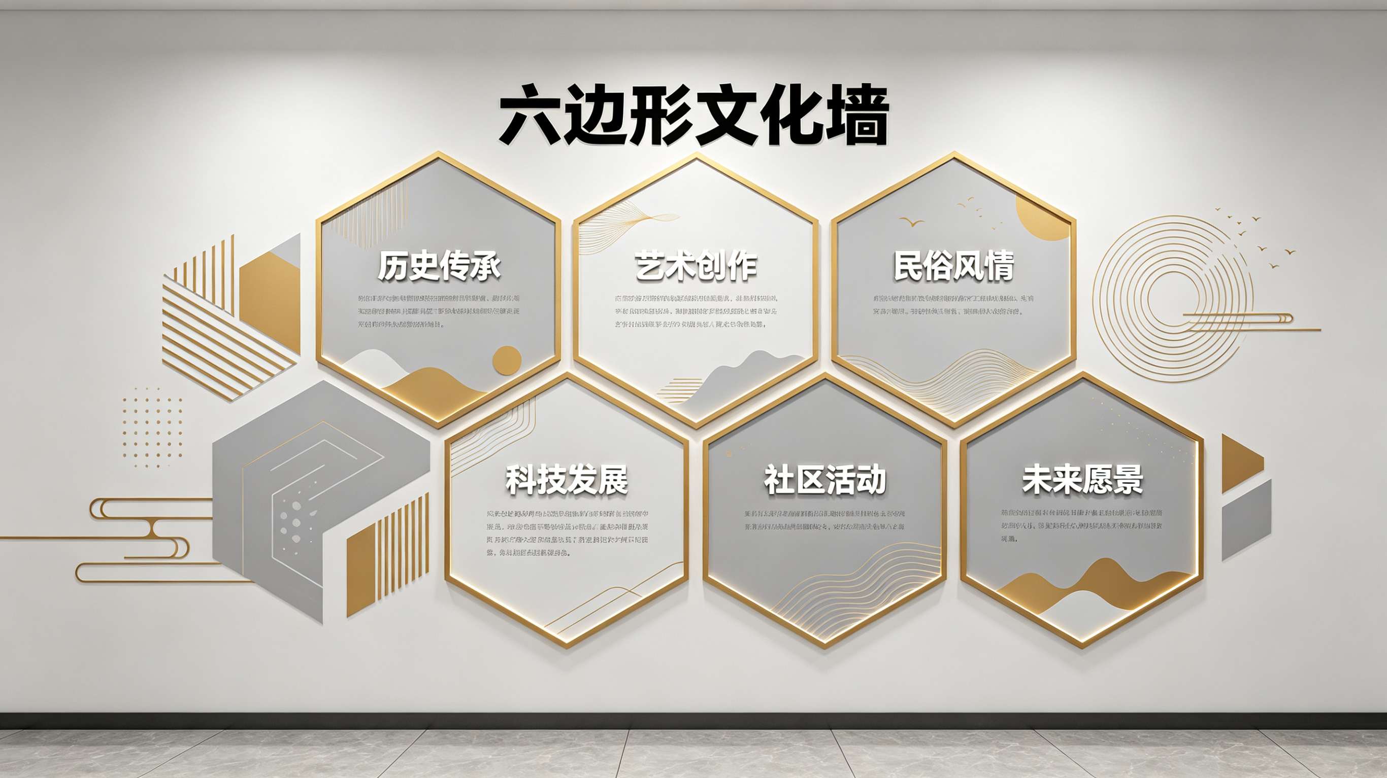 涪陵企业文化墙 | 六边形信息美学